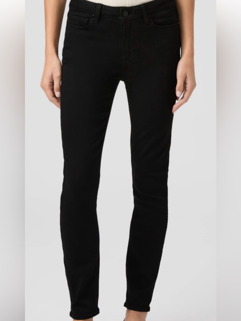 Paige Hoxton Raw-Hem Skinny Ankle Jeans In Black Overdye